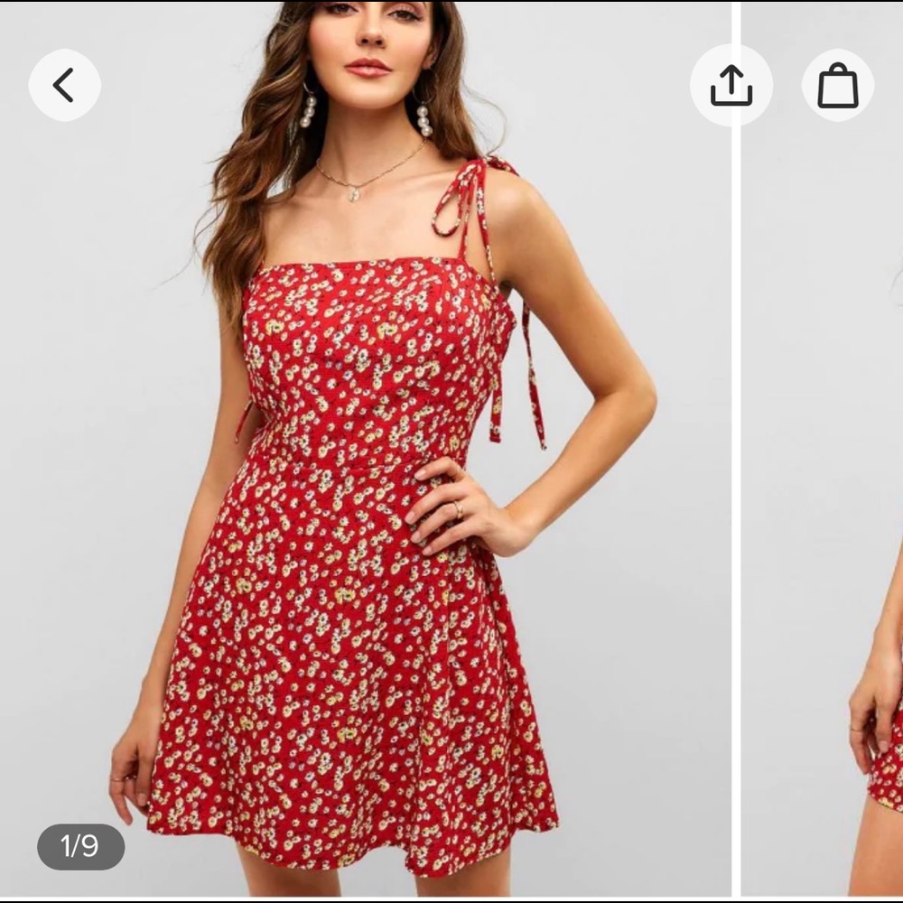 Red tie dress